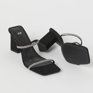 H&M sling rhinestone heeled sandal